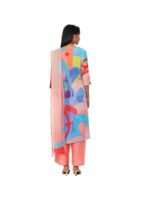 Peach Medium Crepe Printed Kurta Bottom Set for Women
