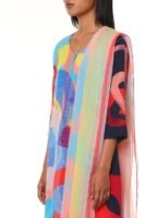 Peach Medium Crepe Printed Kurta Bottom Set for Women