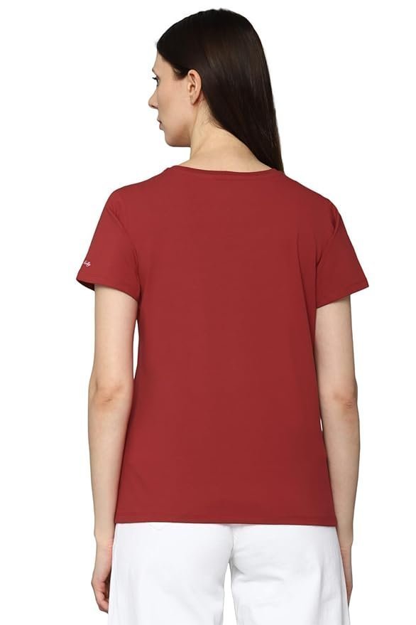 Allen Solly Women's 100% Polyester Regular Fit T-Shirt