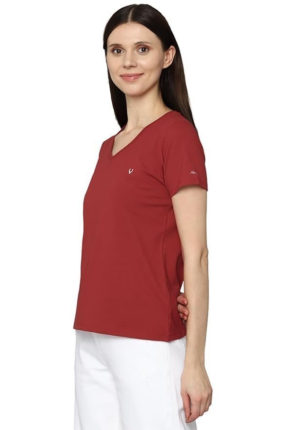 Allen Solly Women's 100% Polyester Regular Fit T-Shirt