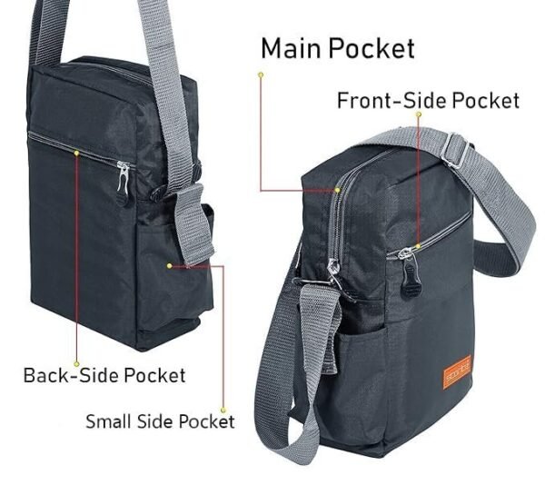 Storite 10 Inch Stylish Padded Mini Sling Bag for Men and Women, Small Passport Travel Bag and Small Sling Bag With Water Bottle Pocket
