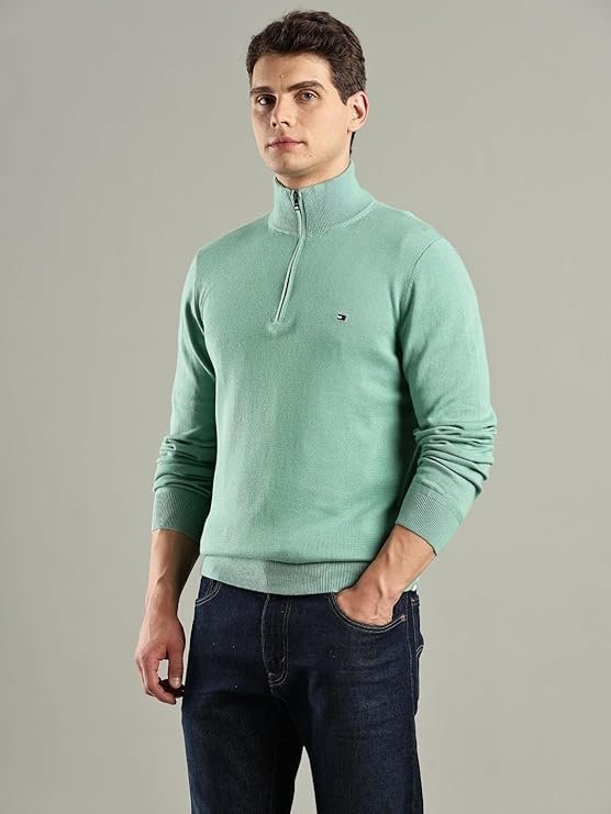 Solid Regular-Fit Cotton Sweater