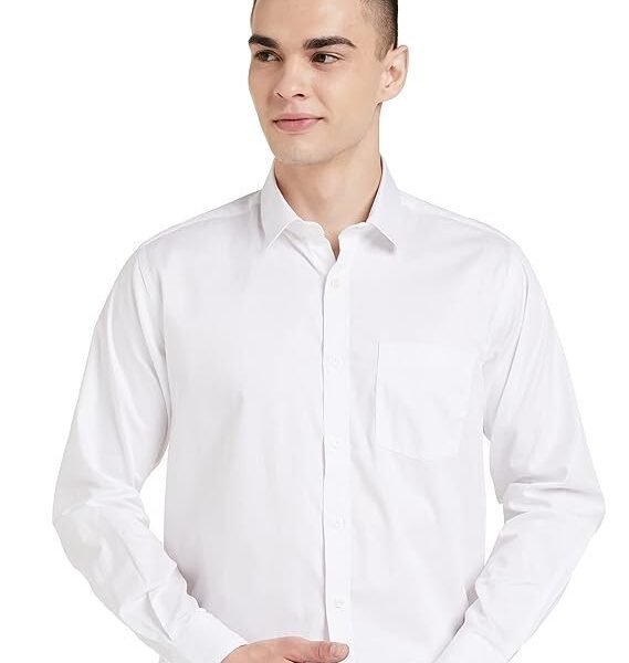Men's Solid Cotton Formal Shirt | Plain | Full Sleeve - Regular Fit