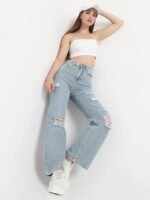 AKA CHIC High Rise Womens Flare Fit Jeans