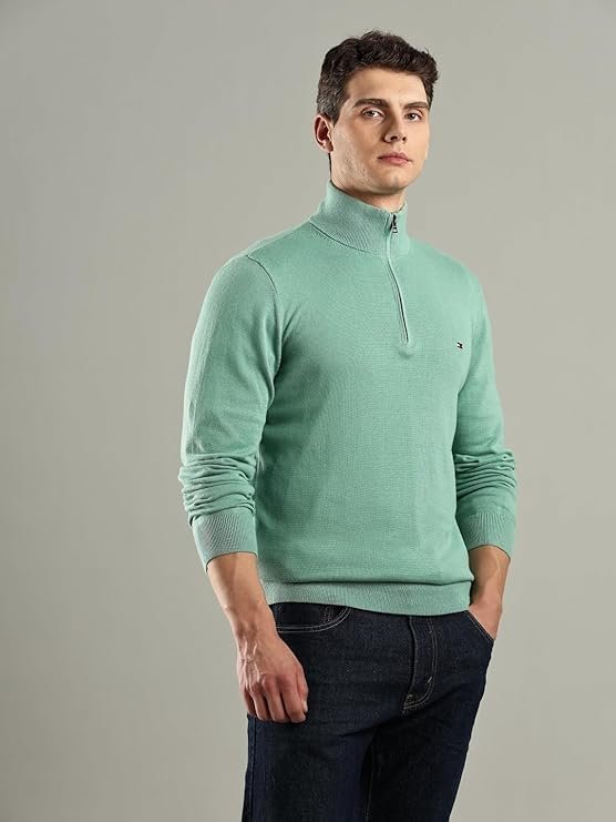 Solid Regular-Fit Cotton Sweater