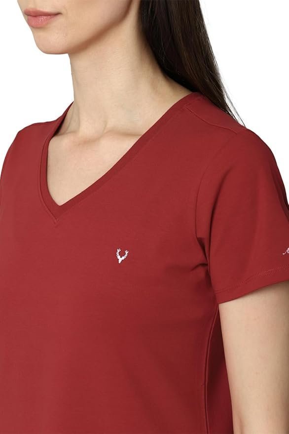 Allen Solly Women's 100% Polyester Regular Fit T-Shirt