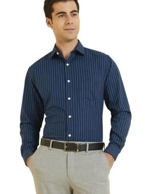 Allen Solly Men's Cotton Classic Fit Stripe Formal Shirt