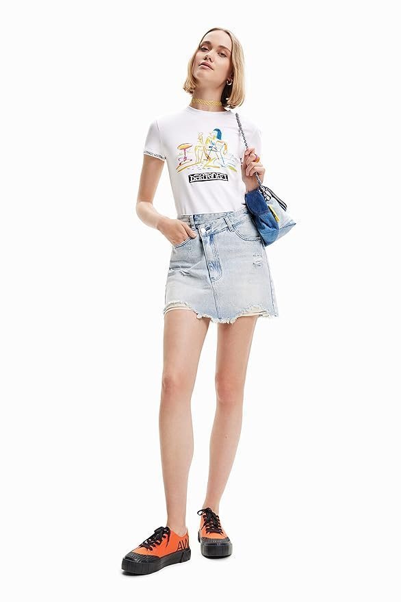 Esigual Women's Woman Denim Skirt Short