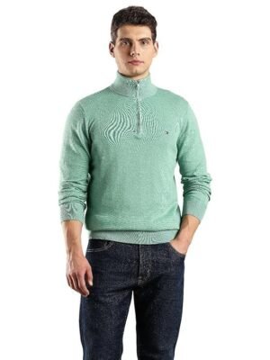 Solid Regular-Fit Cotton Sweater