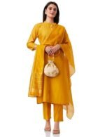 Women's Embroidered Kurta Pant Set with Dupatta