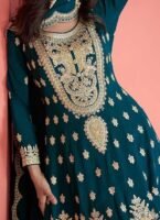 Miss Ethnik Women's Pink Vichitra Silk Stitched Top With Stitched Vichitra Silk Bottom and Vichitra silk Dupatta Full Sleeve Embroidered Straight Kurta