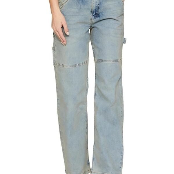 INKAST Regular Women's High Waist Full Length Cargo Loose Fit Jeans