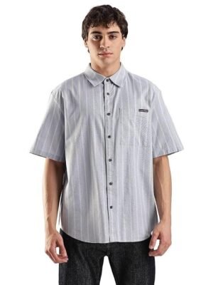 Calvin Klein Jeans Striped Relaxed-Fit Oxford Woven Shirt