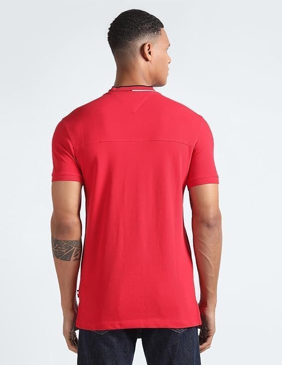 TOMMY HILFIGER Men's Cotton Graphic Slim Fit Polo