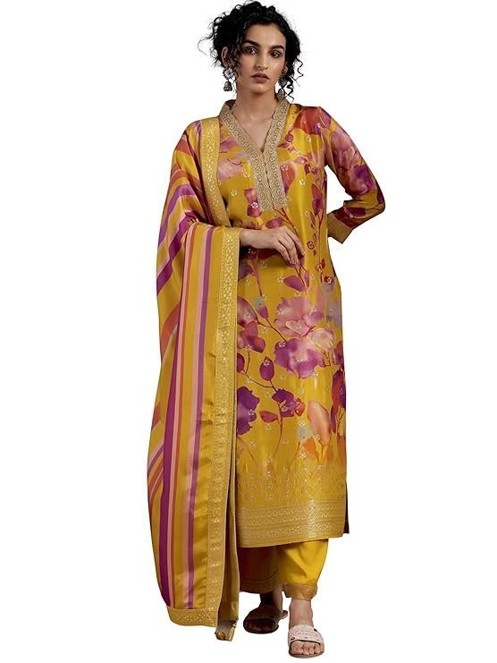 Libas Women's Silk Blend Kurta Set