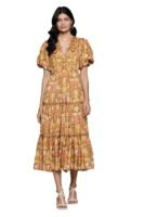 Kumar Yellow Paisley Print Long Dress