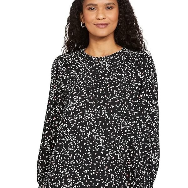 Marks & Spencer Womens Printed Polyester Round Neck Regular Fit Top