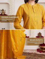 Women's Embroidered Kurta Pant Set with Dupatta