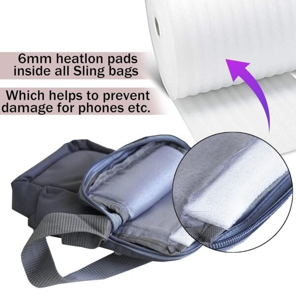Storite 10 Inch Stylish Padded Mini Sling Bag for Men and Women, Small Passport Travel Bag and Small Sling Bag With Water Bottle Pocket