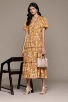 Kumar Yellow Paisley Print Long Dress