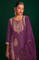 Janasya Women's Organza Jacquard Straight Kurta Set