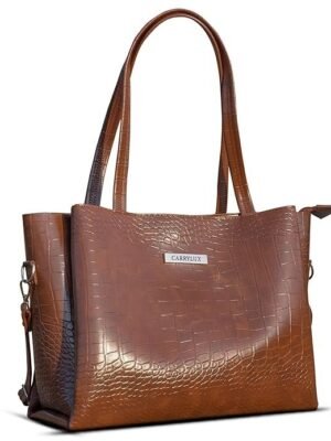 Carrylux Large Capacity Croco Pattern Tote Bags For Womens Big Purses And Handbags Ladies Big Shoulder Bag