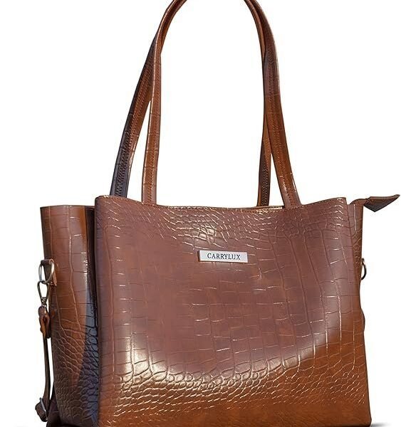 Carrylux Large Capacity Croco Pattern Tote Bags For Womens Big Purses And Handbags Ladies Big Shoulder Bag