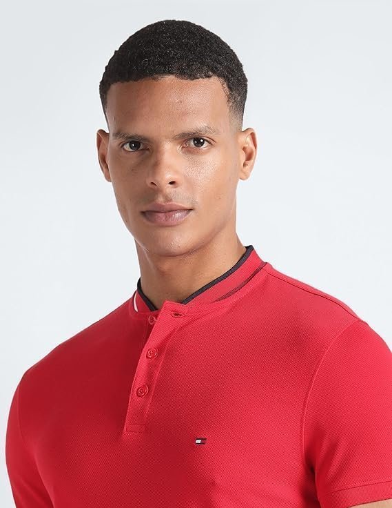 TOMMY HILFIGER Men's Cotton Graphic Slim Fit Polo
