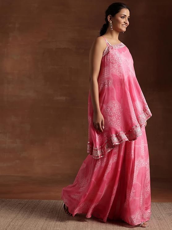 Libas Women's Silk Blend Regular Co-Ords Set