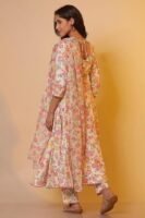 Aurelia Women White Floral Print Viscose Kurta Set with Trousers & Dupatta